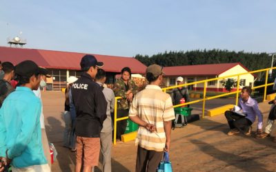 Safety Minute for the new employees of the rubber factory at Socfin Cambodia